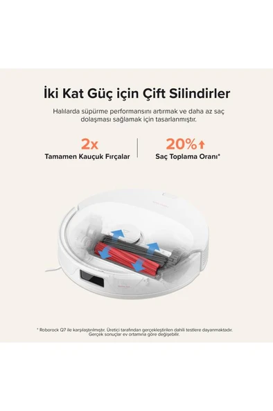 Vacuum Cleanner Q8 Max Plus Robot Süpürge Beyaz - Resim 5