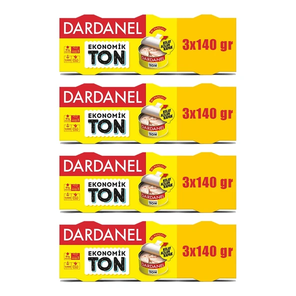 Dardanel Eko Ton Balığı 3x140 gr x 4 Adet ürün görseli 1