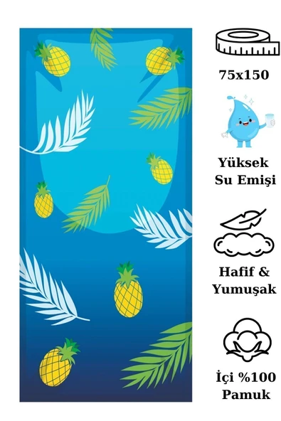 Dotamess Baskılı Plaj Havlusu - Resim 6