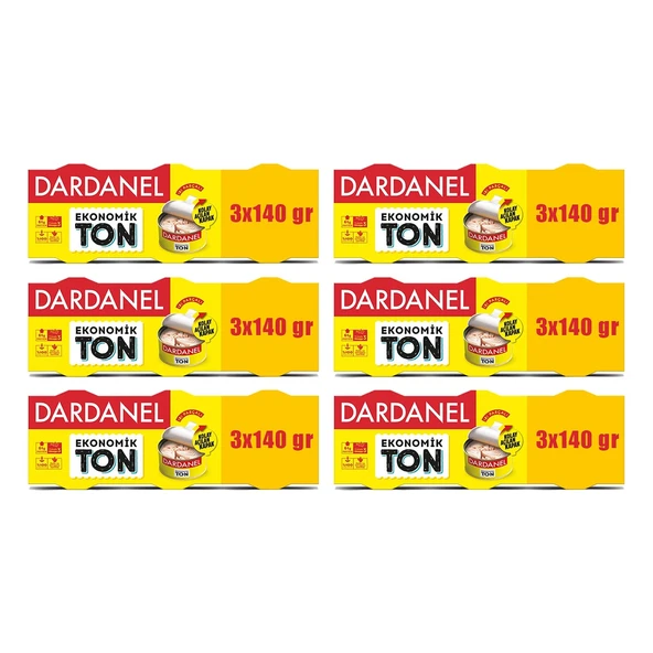 Dardanel Eko Ton Balığı 3x140 gr x 6 Adet ürün görseli 1