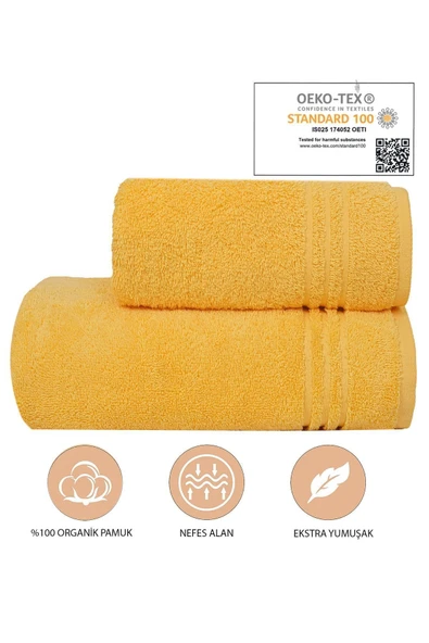Dotamess %100 Organik Pamuk Milano Premium 2'li Banyo Havlu Seti: 1adet Banyo Havlusu Ve 1adet El,yüz Havlusu ürün görseli 1