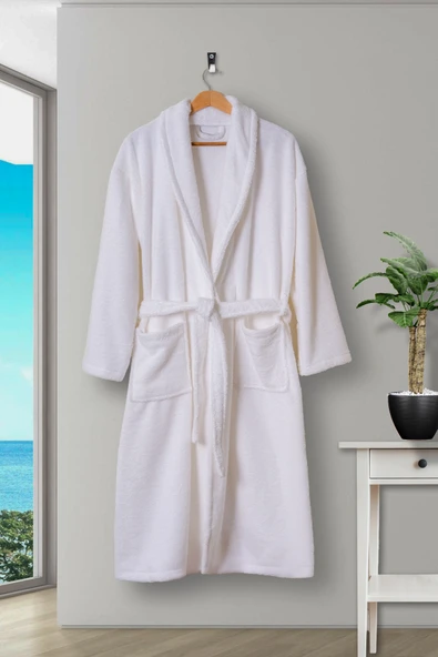 Dotamess Beyaz Ev, Otel, Spa Bornozu Tek Beden L/XL Premium Kalite ürün görseli 1