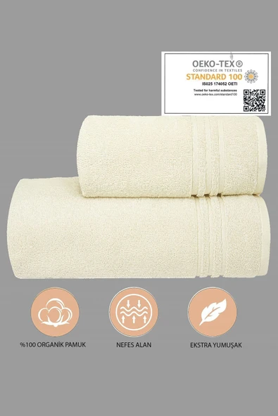 Dotamess %100 Organik Pamuk Milano Premium 2'li Banyo Havlu Seti: 1adet Banyo Havlusu Ve 1adet El,yüz Havlusu ürün görseli 1