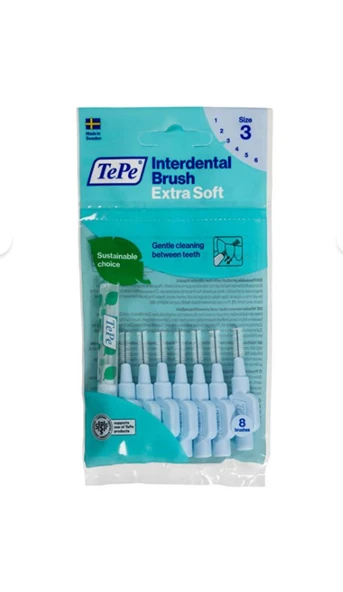 TePe Interdental Brush Extra X Soft Arayüz Fırçası Mavi 0.6 Mm 8 Li ürün görseli 1