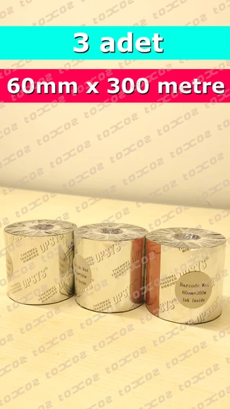 OPSYS Wax Ribon Siyah 60 x 300 3'lü Paket ürün görseli 1