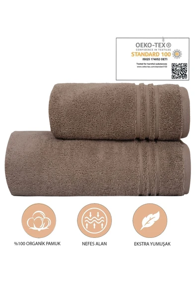 Dotamess %100 Organik Pamuk Milano Premium 2'li Banyo Havlu Seti: 1adet Banyo Havlusu Ve 1adet El,yüz Havlusu ürün görseli 1