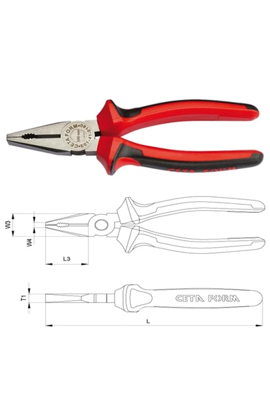 CETA FORM 180mm E01-41-0180 Kombine Pense (polisajlı/duotech Sap) ürün görseli 1