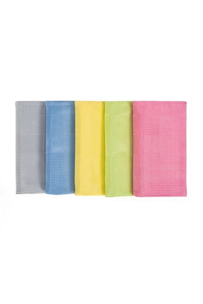 Dotamess 5'Li Mikrofiber Temizlik Bezi 42x70 Cm Polyamid Cam Mutfak Ayna Tv Masa Musluk Fırın Temizleme bezi ürün görseli 1