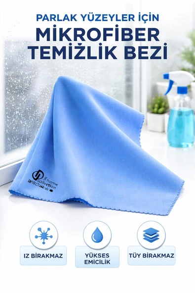 Dp Home Colleciton Jumbo Boy Lakost Mikrofiber Cam Bezi, Ayna Bezi, Parlak Yüzey Bezi - Mavi 50x70cm ürün görseli 1
