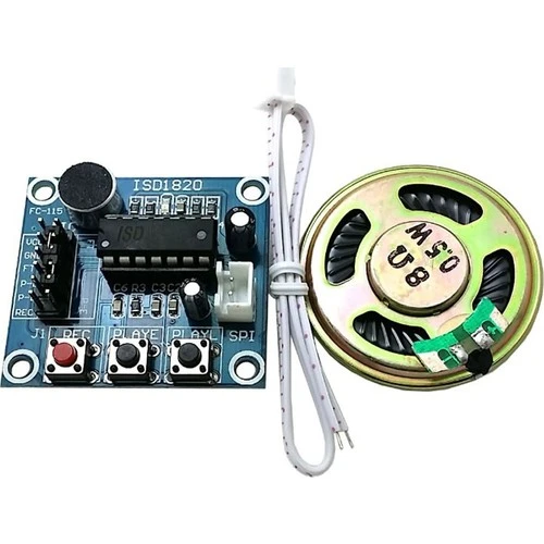 ISD1820 Ses Kayıt Modülü (Mikrofonlu) + Mini Hoparlör ürün görseli 1