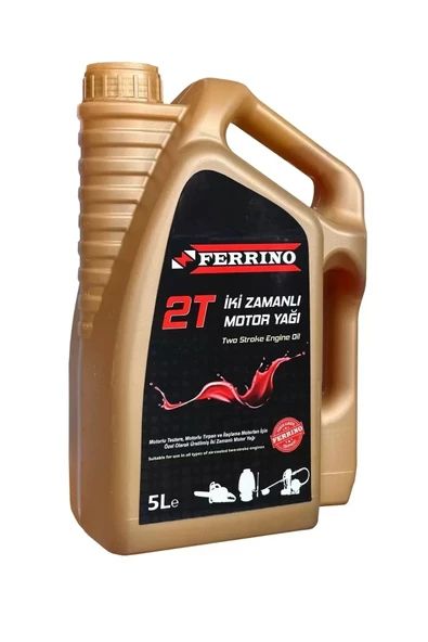 Ferrino 2T İki Zamanlı Motor Yağı Kırmızı Motorlu Testere Tırpan İlaçlama Benzin Yağı 5 Lt ürün görseli 1