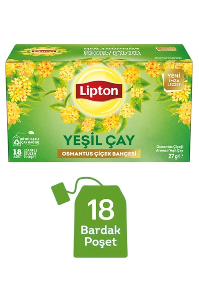 Lipton Osmantus Çiçek Bahçesi Aromalı Yeşil Çay 18li x 3 Adet ürün görseli 1