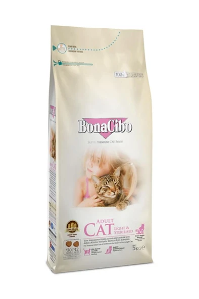 BonaCibo Adult Cat Light Sterilised Kısır Kedi Maması 5 kg ürün görseli 1