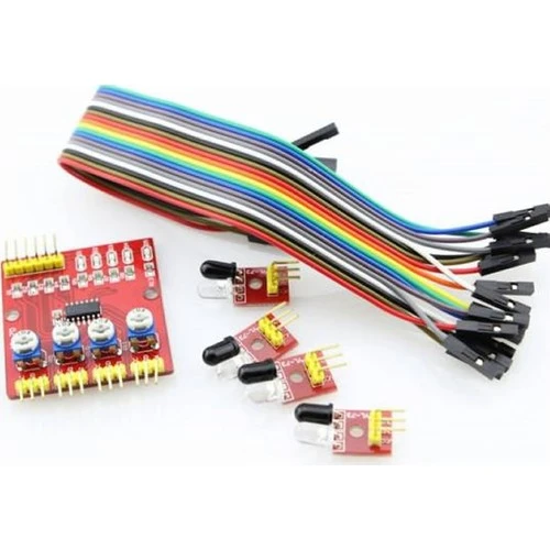 Arduino 4'lü Çizgi Izleyen Sensör Seti 4 Way Tracking Module ürün görseli 1