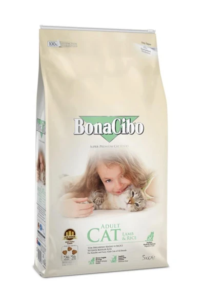BonaCibo Adult Cat Lamb Rice Kuzulu Kedi Maması 5 kg ürün görseli 1