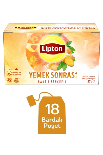 Lipton Yemek Sonrası Nane ve Zencefil Bitki Çayı Karışımı 18li x 2 Adet ürün görseli 1
