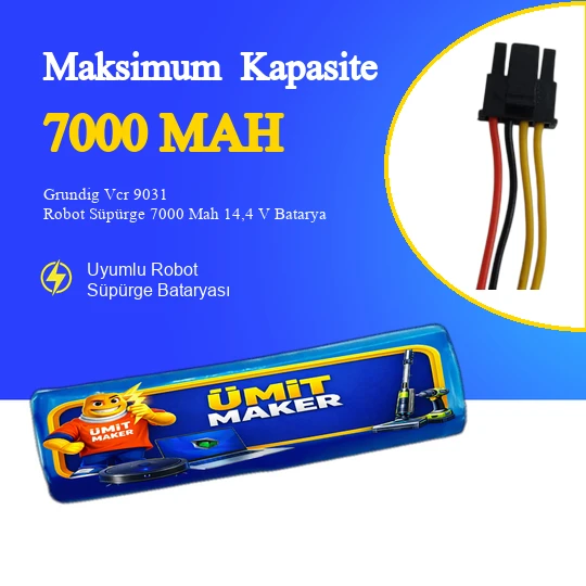 Grundig Vcr 9031 Robot Süpürge 7000 Mah 14,4 V Batarya – Orjinal Uyumlu Uzun Ömürlü, Yüksek Performans Pil ürün görseli 1