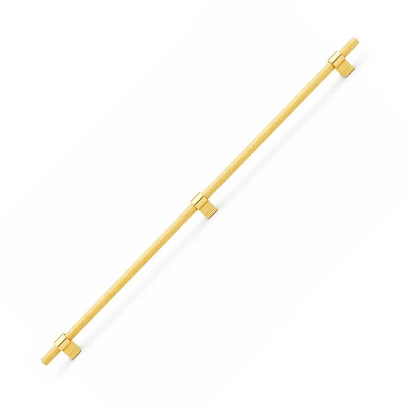 Hisar Altın Gold Metal Kulp 800 mm Tırtıklı Desen Mobilya Çekmece Mutfak Dolabı Dolap Kulpları Kulbu ürün görseli 1