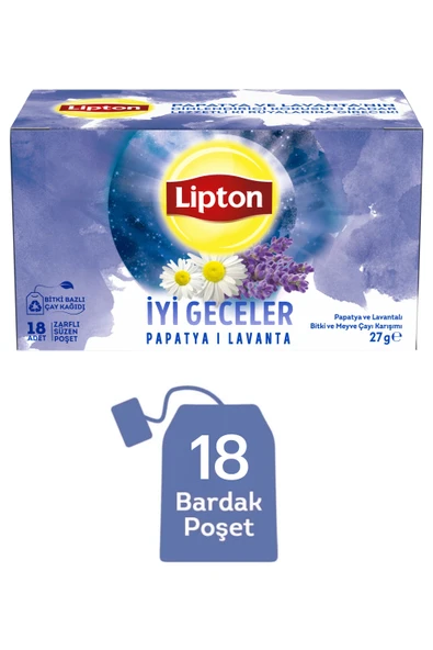 Lipton İyi Geceler Papatya ve Lavanta Bitki ve Meyve Çayı Karışımı 18li x 6 Adet ürün görseli 1