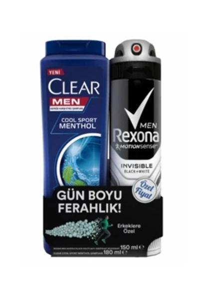 REXONA DEO INVISIBLE+CLEAR-180ML COOL SPORT SET ürün görseli 1
