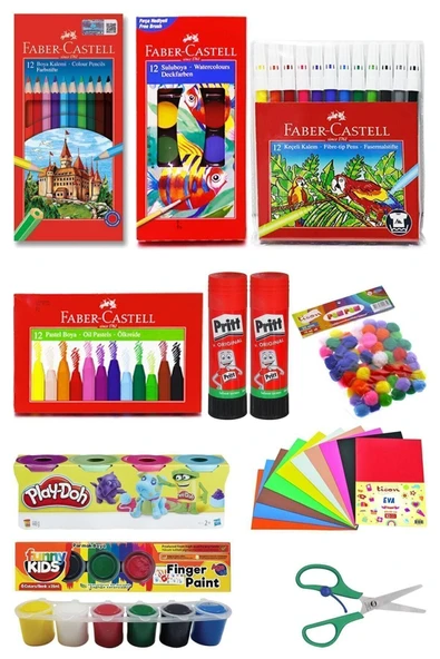 Faber Castell Ukkonline Kreş Anasınıfı Anaokulu Okul Ve Kırtasiye Seti ürün görseli 1