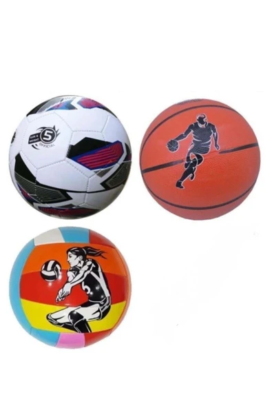 CAN SPORTS Basketbol Topu-futbol Topu-voleybol Topu 3'lü Set ürün görseli 1
