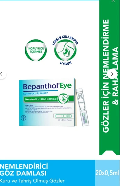 Bepanthol Eye Nemlendirici Göz Damlası Tekli Doz 20x0.5ml ürün görseli 1