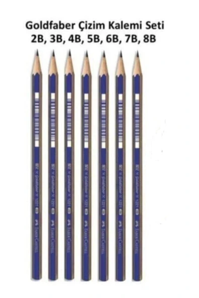 Faber Castell Goldfaber Çizim Kalemi Seti 2b 3b 4b 5b 6b 7b 8b Dereceli Kalem Seti Lüx ürün görseli 1