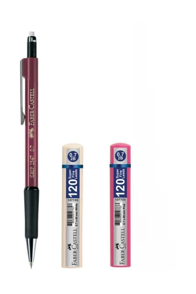 Faber Castell L 1347 Versatil Kalem 0.7 Bordo + 120'li 0.7 Uç 2 Adet ürün görseli 1