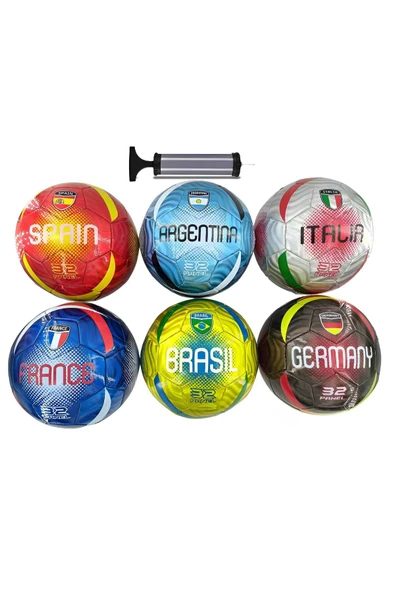 WATSING Futbol Topu Pompalı Parlak   Kaliteli Ülkeler Futbol Topu ürün görseli 1