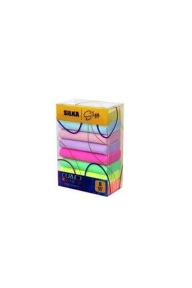 Silka Curved Rainbow Pastel Silgi 8'li Sınav Silgisi Renkli ürün görseli 1