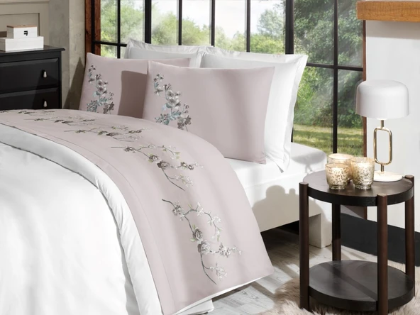 Özdilek Akfil Boutique -Florest Bej- Çift Kişilik Nevresim Takımı (4 Yastık Kılıflı) ürün görseli 1