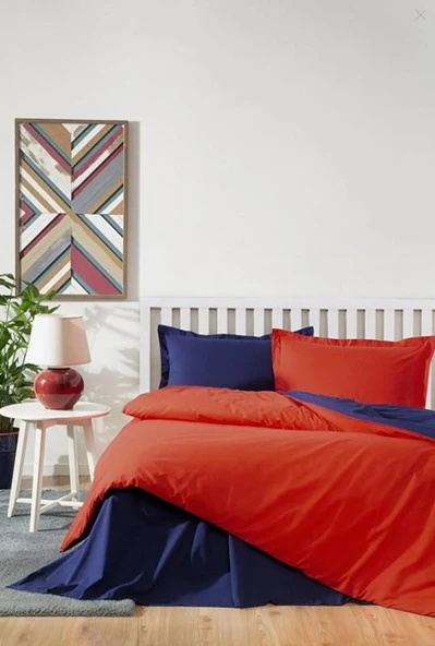 Özdilek Çift Kişilik Ranforce Nev Takımı Colormix Kırmızı Lacivert ürün görseli 1