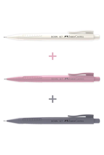 Faber Castell 3'lü Econ Versatil Mekanik Kalem,0.7, Ergonomik Tasarım (KARMA RENK GÖNDERİLİR) ürün görseli 1