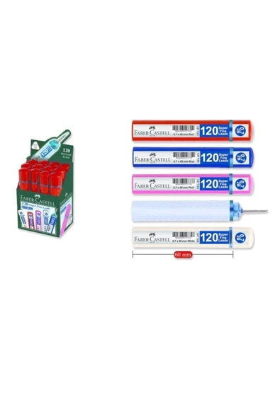 Faber Castell Min 0.7 2b 60mm, 120`li 5 Tüp Karışık Set ürün görseli 1