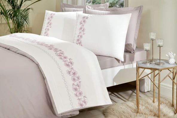 Özdilek Akfil Boutique -Petra Bej- Çift Kişilik Nevresim Takımı (4 Yastık Kılıflı) ürün görseli 1