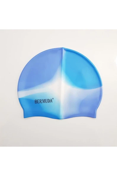 BERMUDA Gökkuşağı Desenli Silikon Havuz Deniz Yüzücü Bonesi ürün görseli 1