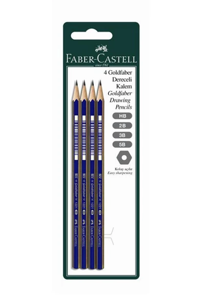 Faber Castell Goldfaber Dereceli Kurşun Kalem Seti (HB, 2B, 3B, 5B),Profesyonel Çizim ve Yazım ürün görseli 1