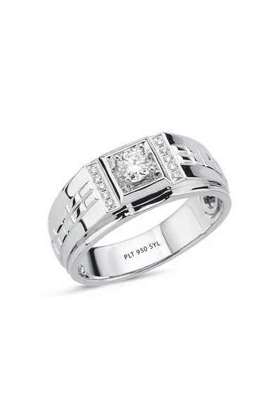 0,36 CT Pırlantalı Platin Erkek Yüzük ürün görseli 1