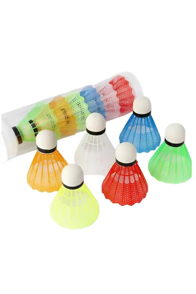 WATSING Plastik Mantar Başlı Badminton Topu 1 kutu 6 Adet ürün görseli 1