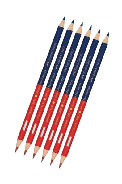 Faber Castell Mavi Kırmızı Çift Taraflı Kalem Kopya 6 Adet Faber Mavi Kırmızı Çift Taraflı Kurşun Kalem Başlık Kal ürün görseli 1