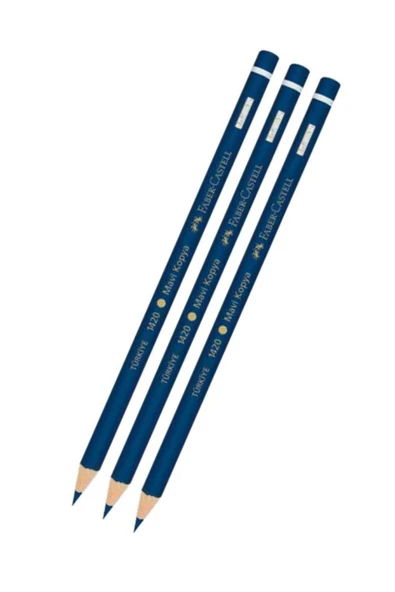 Faber Castell Mavi Kalem Kopya 3 Adet Faber Mavi Kurşun Kalem Başlık Kalemi 3 Adet ürün görseli 1