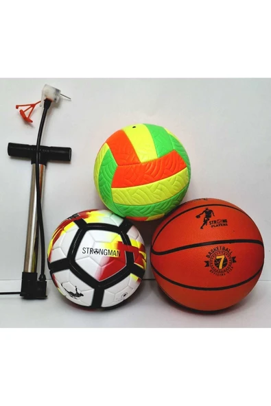 Hisar Profesyonel Futbol Topu Voleybol Topu Basketbol Topu Seti + Kaliteli Pompa ürün görseli 1