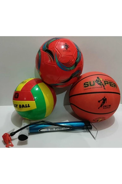 Galaxy Çocuk Yetişkin Futbol Topu Voleybol Topu Basketbol Topu Seti + Kaliteli Pompa ürün görseli 1