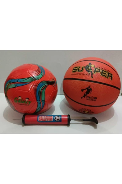 Galaxy Futbol Topu Basket Topu Ve Şişirme Pompası ürün görseli 1