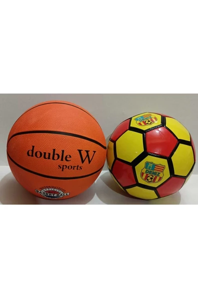 DOUBLE W SPORT Futbol Topu Ve Basketbol Topu 2si Birlikte ürün görseli 1