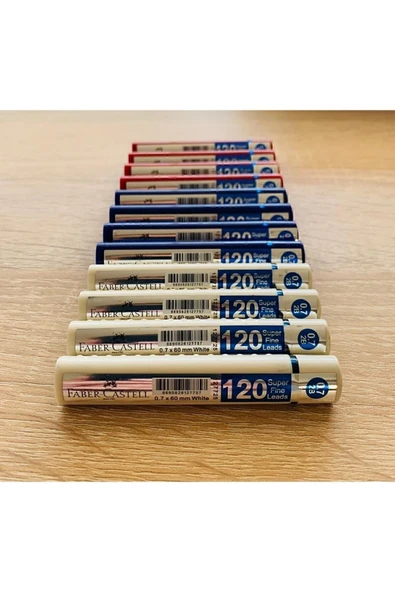 Faber Castell Grip Min Kalem Ucu 0.7 Karışık Renkli Paket 12 Adet (4 Beyaz 4 Mavi 4 Kırmızı). ürün görseli 1