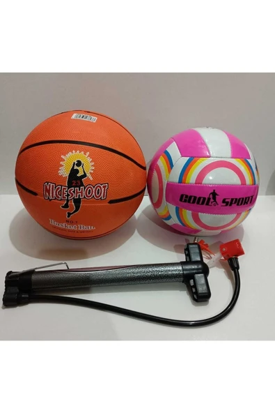 CAN Basketbol Topu Voleybol Topu Ve Kaliteli Şişirme Pompası ürün görseli 1