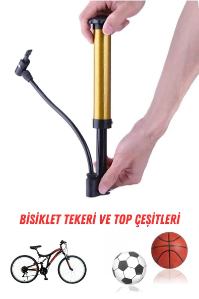 İMVULA Bisiklet ve Top Pompası El Hava Pompası Lastik Top Şişirme İğne Hediyeli ürün görseli 1