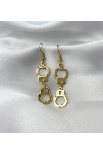 Gold Kelepçe Figürlü Polis Küpe ürün görseli 1